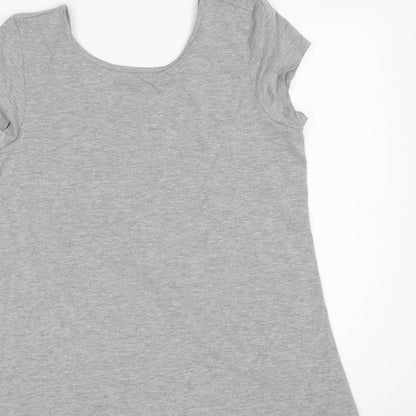 Womens UK Size 10 Papaya Grey Basic T-Shirt