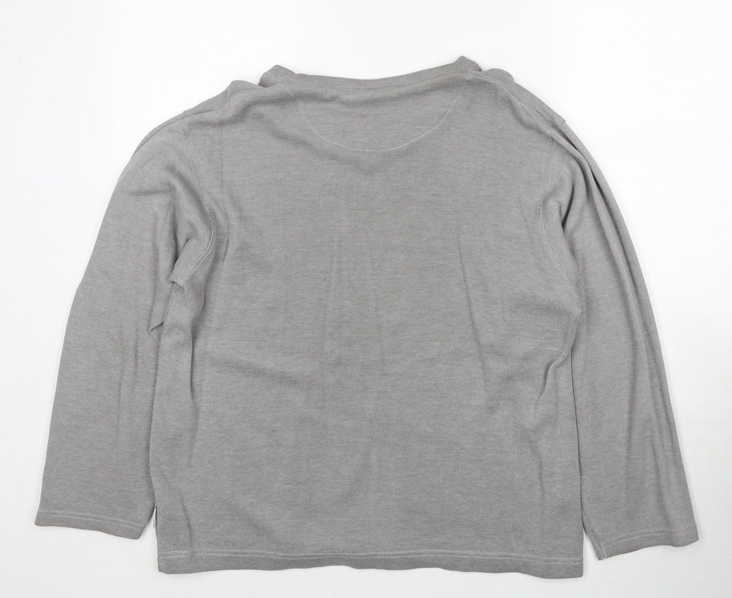 Ricci Mens Grey Round Neck Cotton Pullover Jumper Size M Long Sleeve