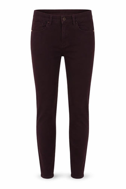 H&M Womens Red Cotton Skinny Jeans Size 12 Regular Zip