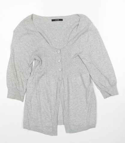 George Womens Grey Scoop Neck Cotton Pullover Jumper Size 10