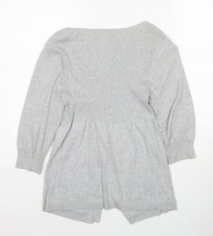 George Womens Grey Scoop Neck Cotton Pullover Jumper Size 10