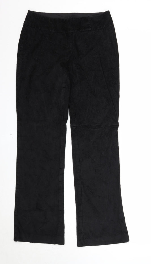 Autograph Womens Black Cotton Trousers Size 10 Regular Zip