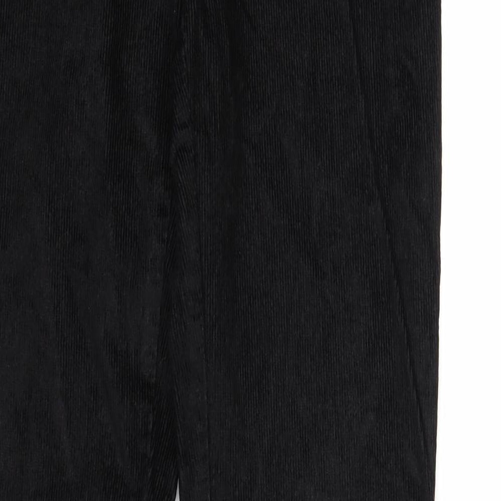 Autograph Womens Black Cotton Trousers Size 10 Regular Zip