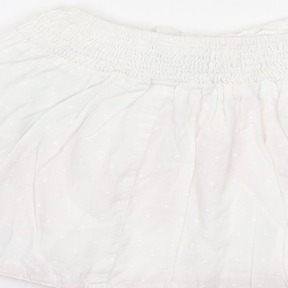 Uttam Kids Girls White Floral Cotton A-Line Skirt Size 5-6 Years Regular Pull On