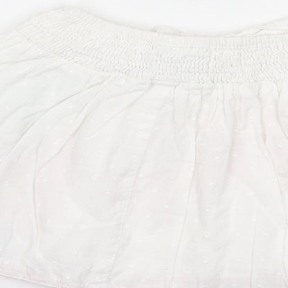 Uttam Kids Girls White Floral Cotton A-Line Skirt Size 5-6 Years Regular Pull On
