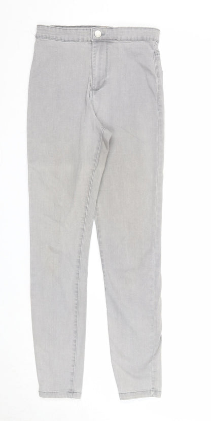 Denim & Co. Womens Grey Cotton Skinny Jeans Size 10 Regular Zip