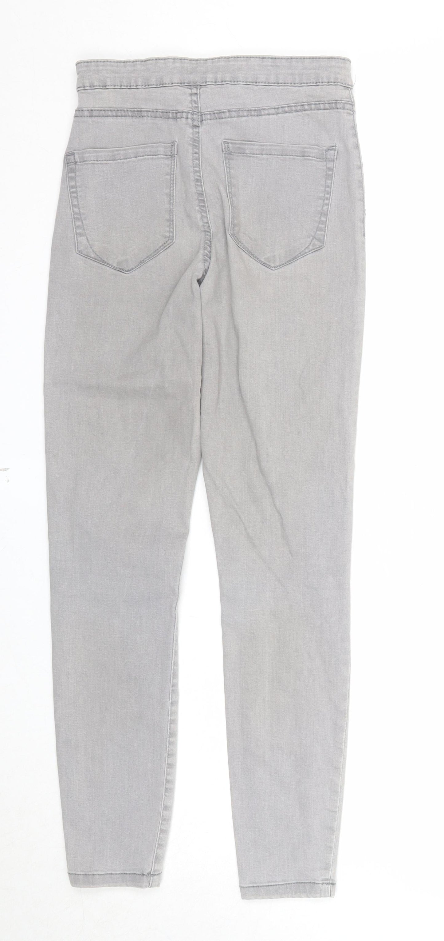 Denim & Co. Womens Grey Cotton Skinny Jeans Size 10 Regular Zip