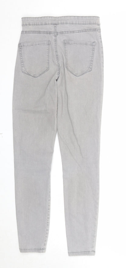 Denim & Co. Womens Grey Cotton Skinny Jeans Size 10 Regular Zip