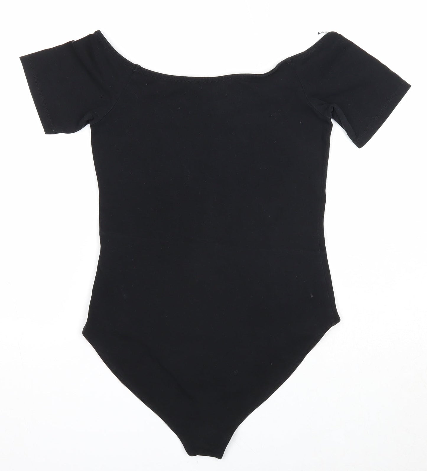 Miss Selfridge Womens Black Cotton Bodysuit One-Piece Size 10 Snap