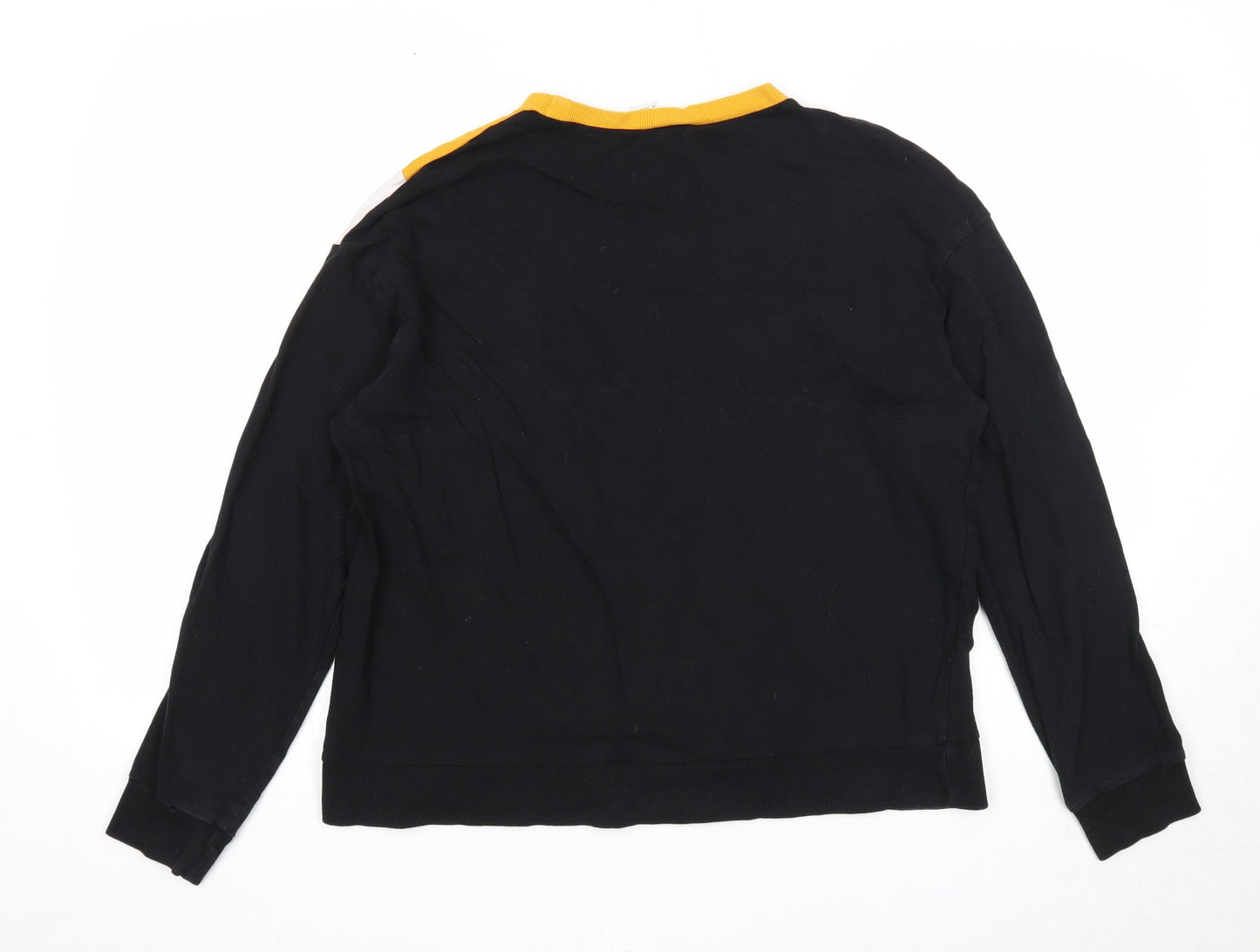 Divided Womens Black Colourblock Cotton Pullover Sweatshirt Size L Pullover