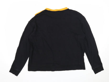 Divided Womens Black Colourblock Cotton Pullover Sweatshirt Size L Pullover