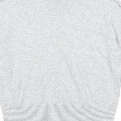 Gap Womens Grey V-Neck Cotton Pullover Jumper Size XL