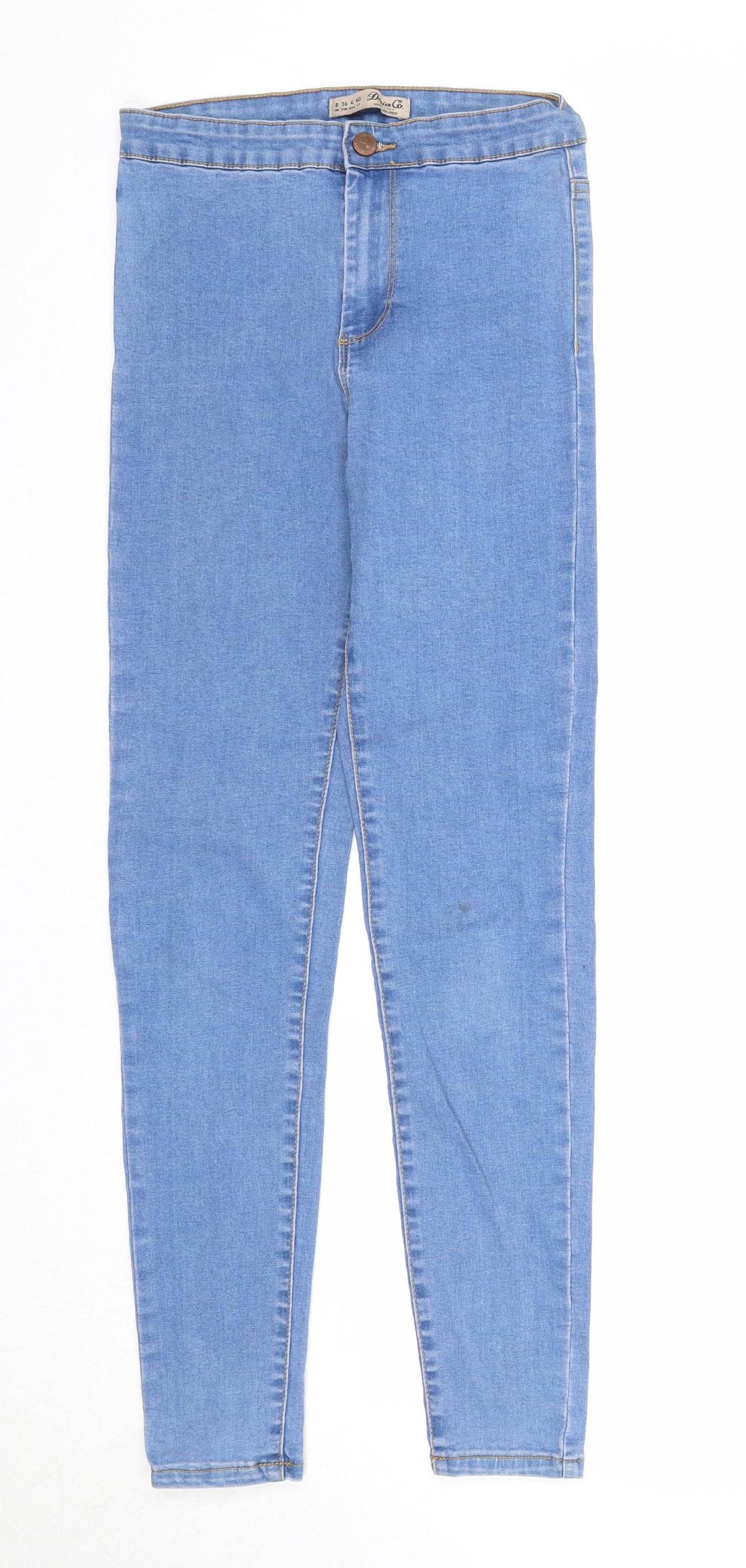 Denim & Co. Womens Blue Cotton Skinny Jeans Size 8 Regular Zip