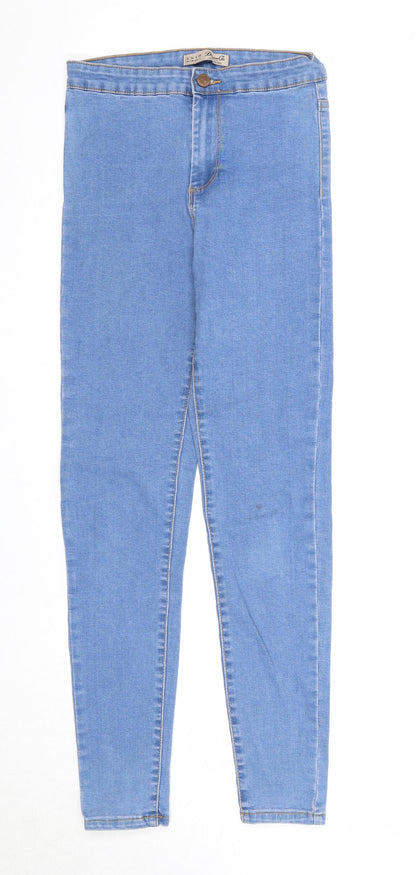 Denim & Co. Womens Blue Cotton Skinny Jeans Size 8 Regular Zip