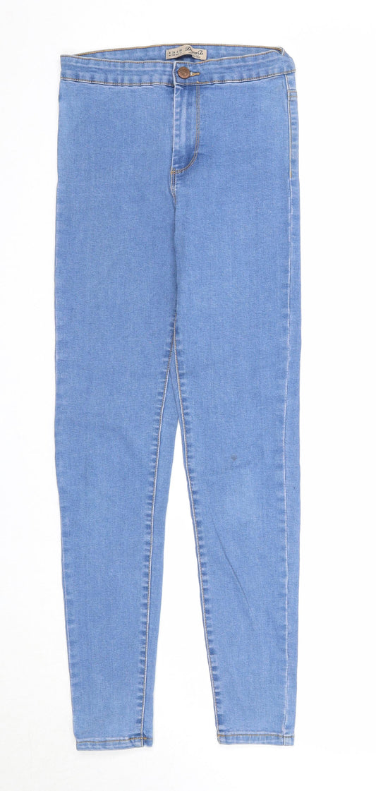 Denim & Co. Womens Blue Cotton Skinny Jeans Size 8 Regular Zip