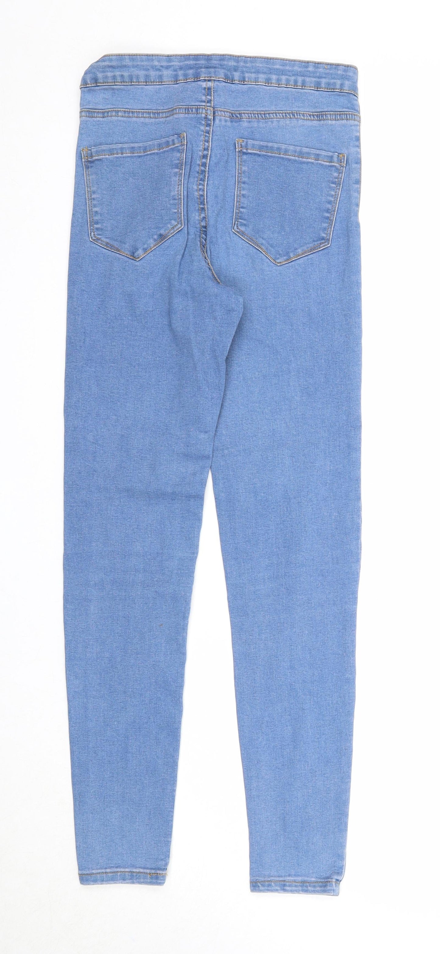 Denim & Co. Womens Blue Cotton Skinny Jeans Size 8 Regular Zip