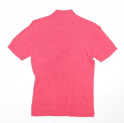 Womens UK Size M Joie de Vivre Pink Pullover Jumper