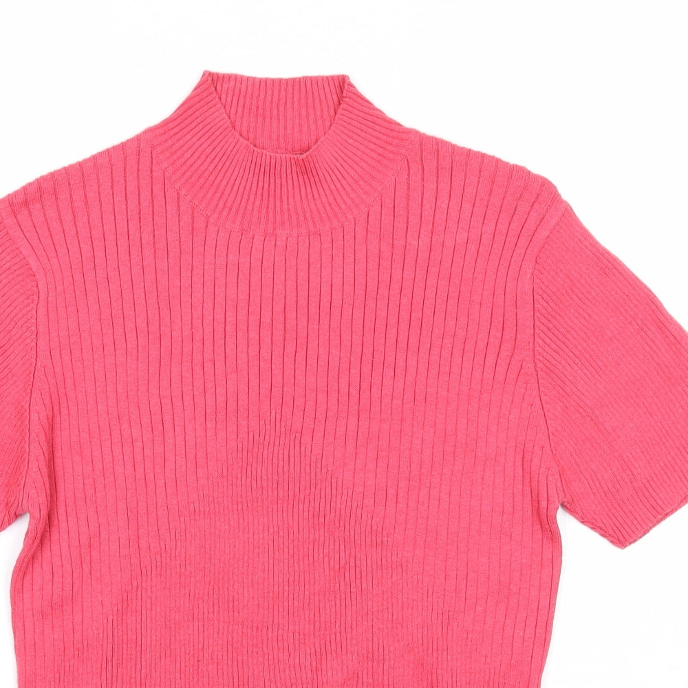 Womens UK Size M Joie de Vivre Pink Pullover Jumper