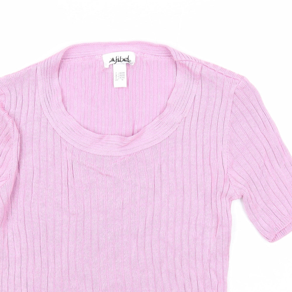 Womens UK Size 14 Afibel Pink Pullover Jumper