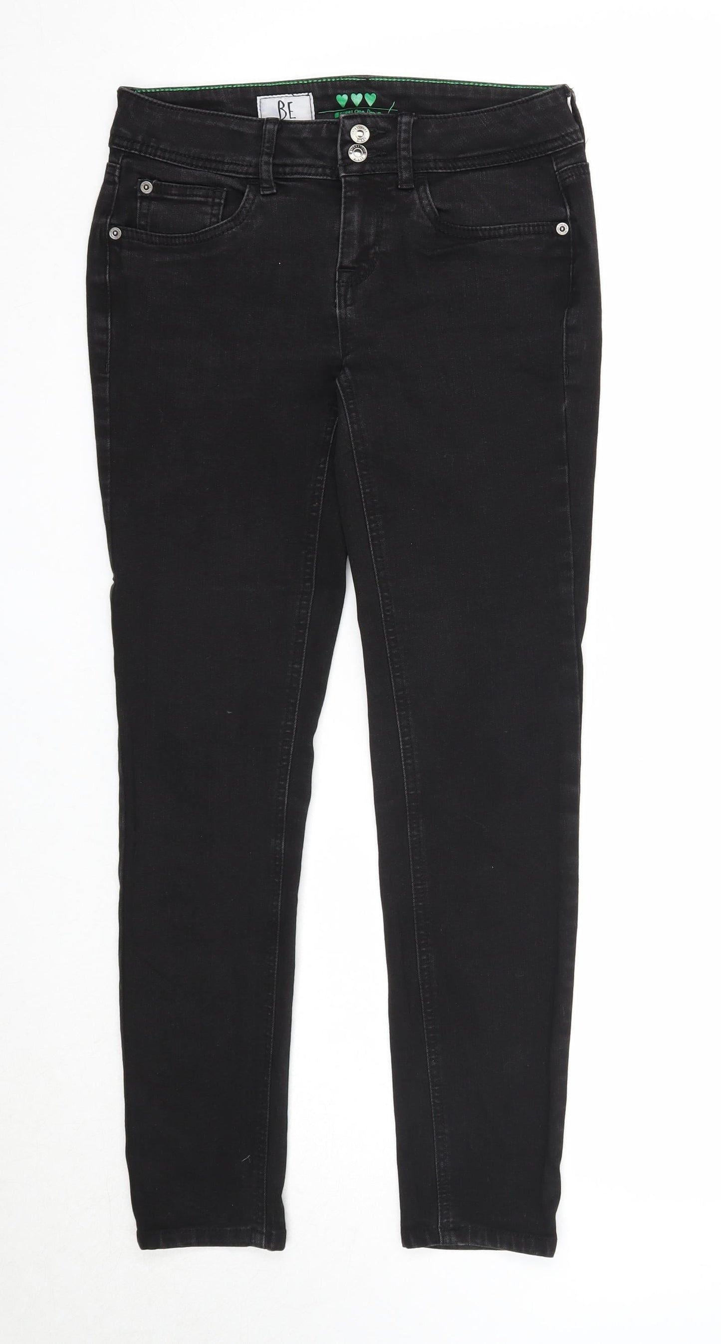 Womens UK Size 25 in Street One Regular Fit Straight Black Jeans