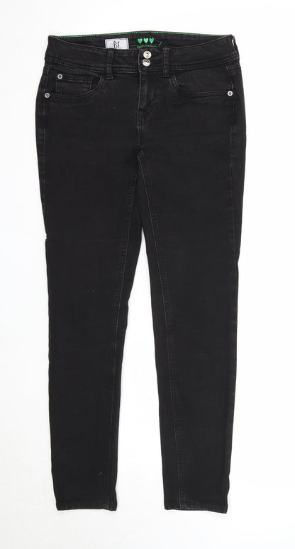 Womens UK Size 25 in Street One Regular Fit Straight Black Jeans