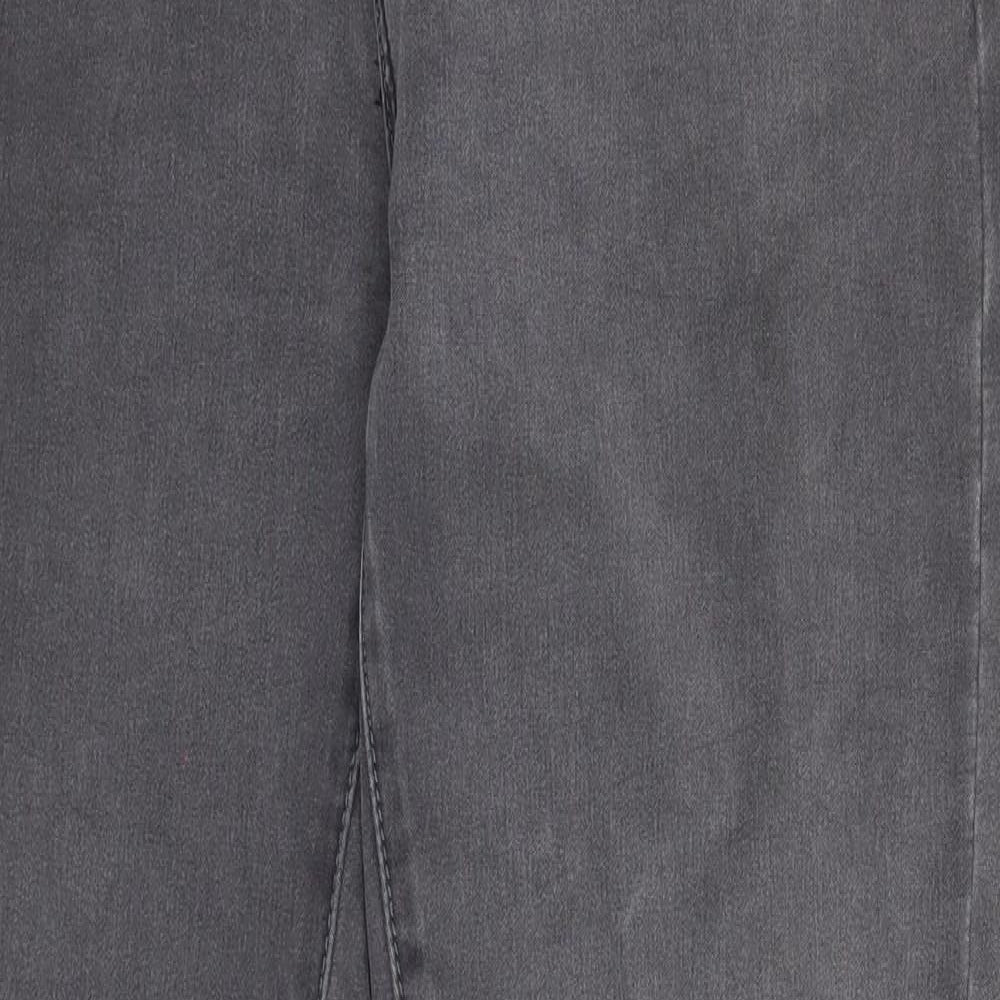 Anna Jeans Womens Grey Cotton Straight Jeans Size 34 in Regular Zip