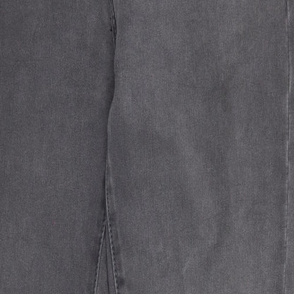 Anna Jeans Womens Grey Cotton Straight Jeans Size 34 in Regular Zip
