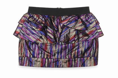 River Island Womens Multicoloured Geometric Polyester Mini Skirt Size 8 Zip