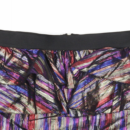 River Island Womens Multicoloured Geometric Polyester Mini Skirt Size 8 Zip