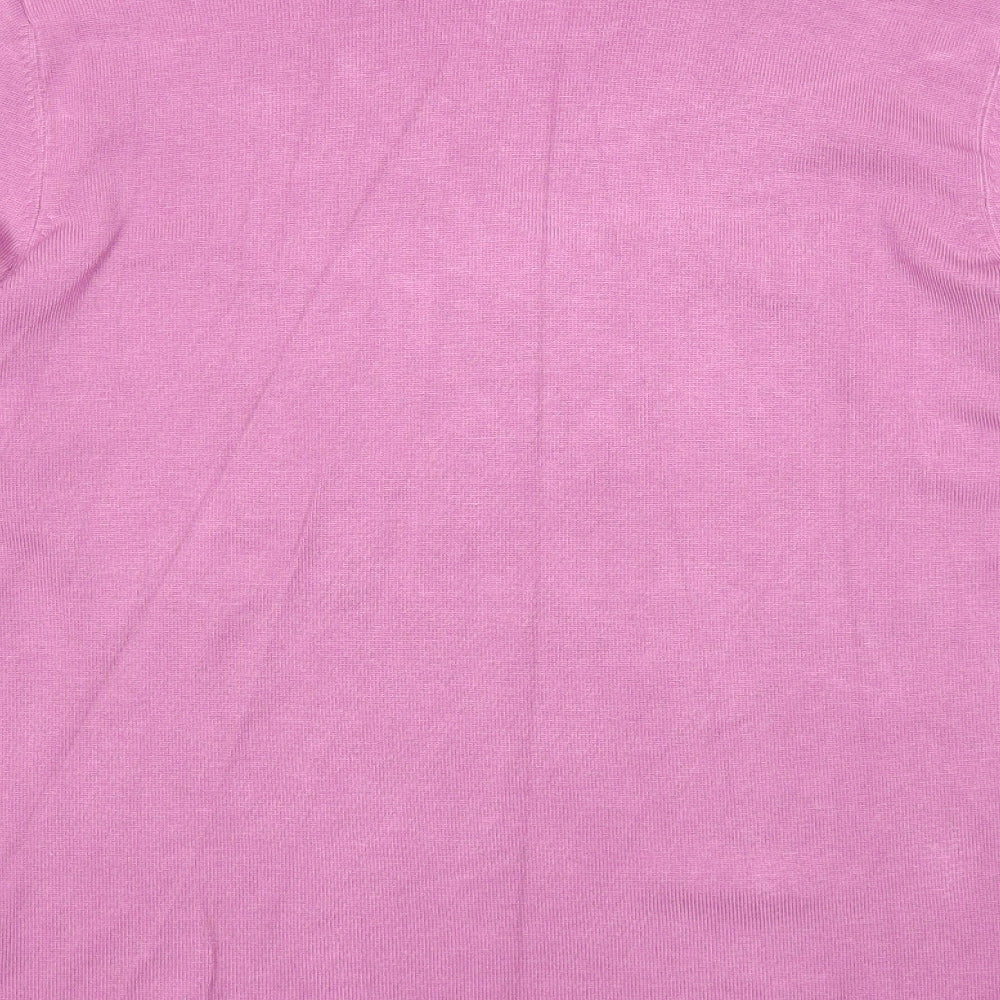 Victoria Layne Womens Purple V-Neck Viscose Pullover Jumper Size 12