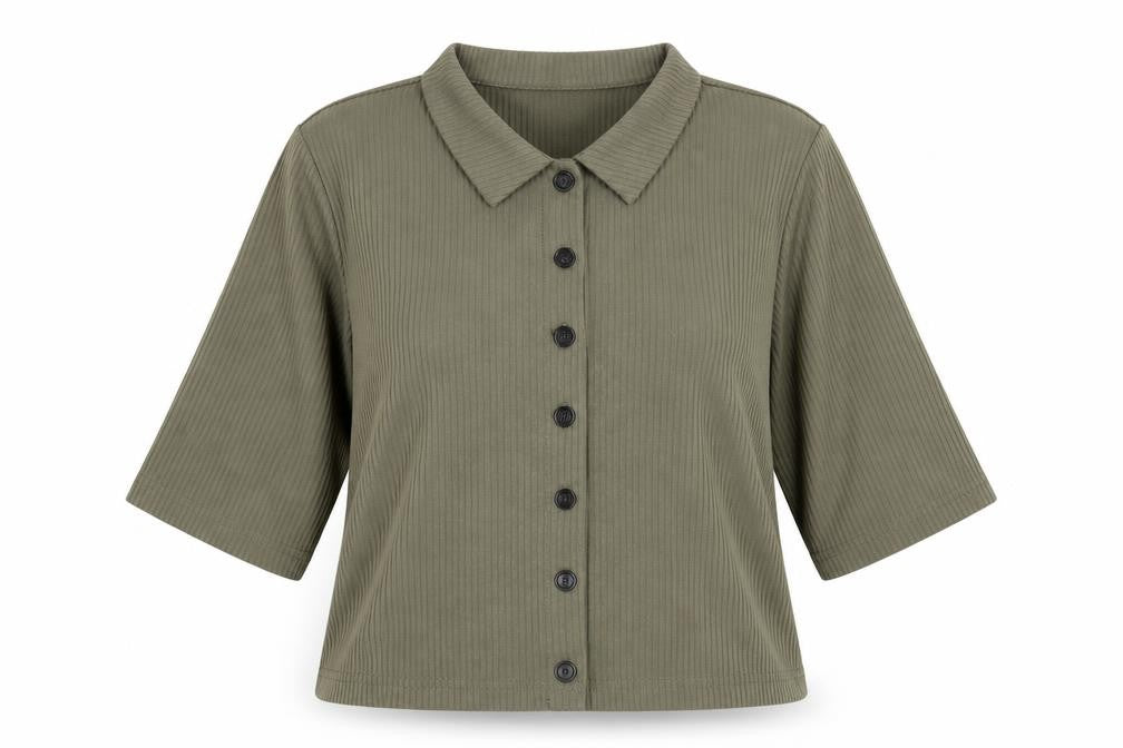 Womens UK Size S Noisy may Green Basic Button-Up