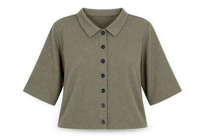 Womens UK Size S Noisy may Green Basic Button-Up