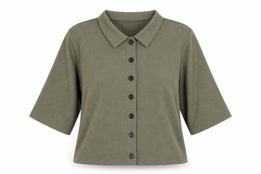 Womens UK Size S Noisy may Green Basic Button-Up