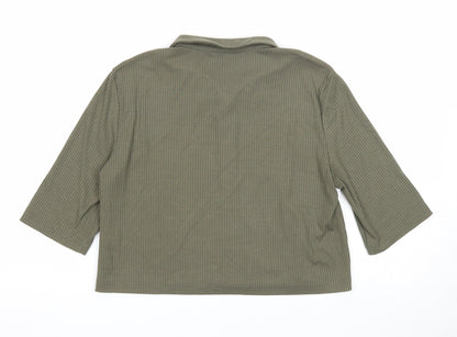 Womens UK Size S Noisy may Green Basic Button-Up