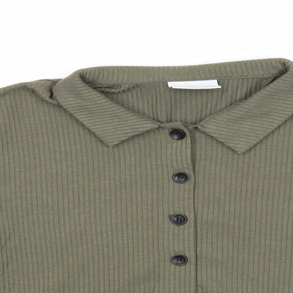 Womens UK Size S Noisy may Green Basic Button-Up