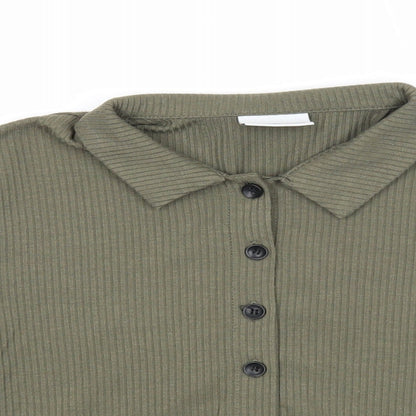 Womens UK Size S Noisy may Green Basic Button-Up