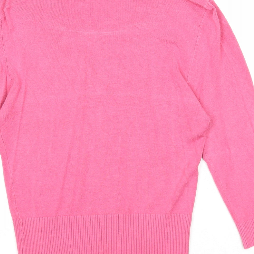Mix in Womens Pink V-Neck Viscose Pullover Jumper Size M