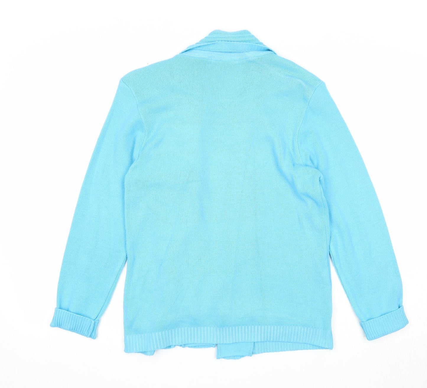 Womens UK Size 6 Pure & Natural Blue Cardigan Jumper