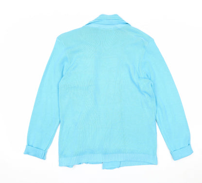 Womens UK Size 6 Pure & Natural Blue Cardigan Jumper