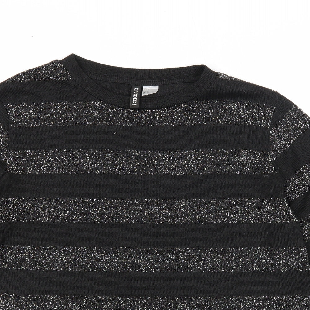 Womens UK Size S Divided Black Pullover Jumper