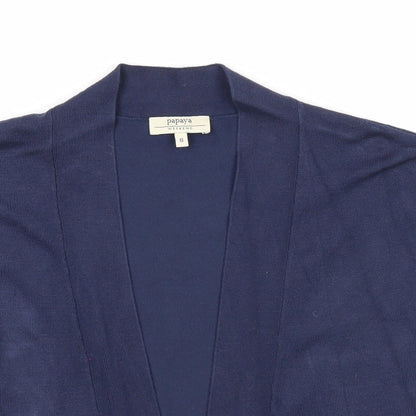 Womens UK Size 8 Papaya Blue Cardigan Jumper