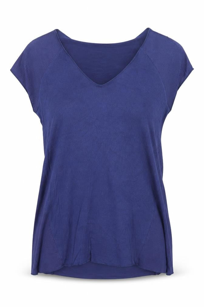 Womens UK Size XS Mango Blue Basic T-Shirt