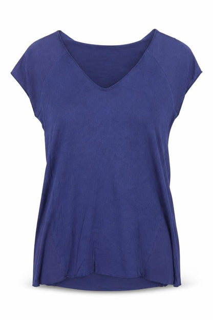 Womens UK Size XS Mango Blue Basic T-Shirt