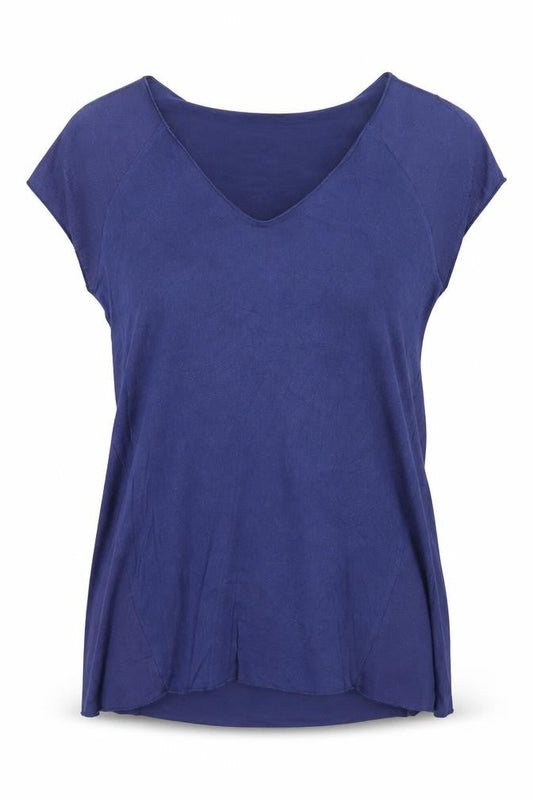 Womens UK Size XS Mango Blue Basic T-Shirt