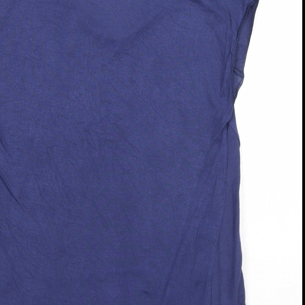 Womens UK Size XS Mango Blue Basic T-Shirt