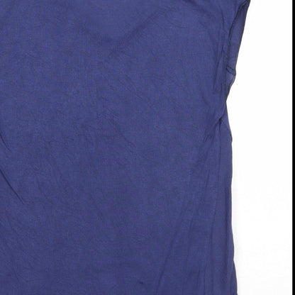 Womens UK Size XS Mango Blue Basic T-Shirt