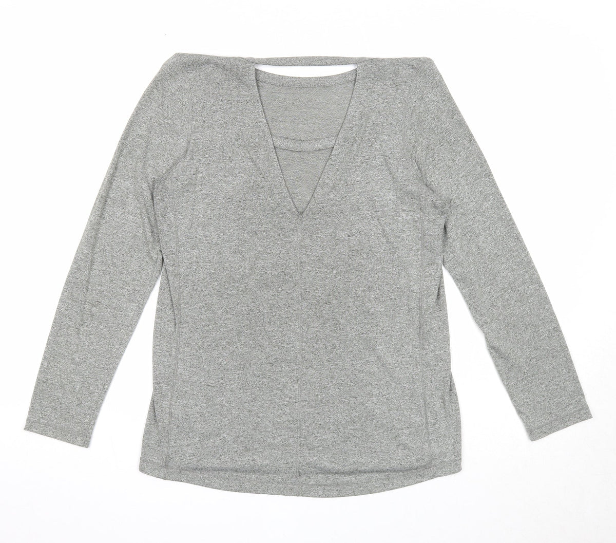 Soluxe Womens Grey Polyester Pullover Casual Size S Round Neck Pullover