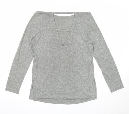 Soluxe Womens Grey Polyester Pullover Casual Size S Round Neck Pullover