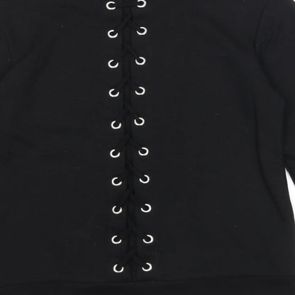 Peacocks Womens Black Polyester Pullover Sweatshirt Size 8 Pullover