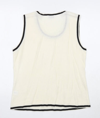 Nightingales Womens Beige Acrylic Basic Blouse Size 16 Round Neck